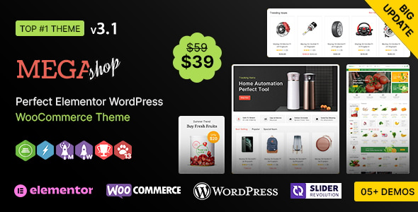 Mega Shop WP - Multipurpose Elementor WooCommerce Theme