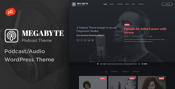 Megabyte - Podcast/Audio WordPress Theme