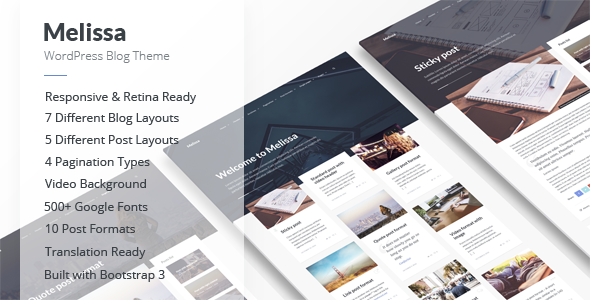 Melissa - Personal Blog/Magazine WordPress Theme