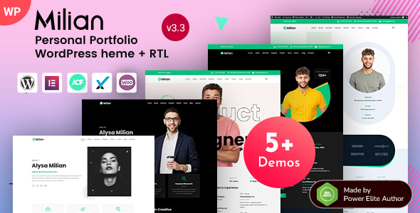 Milian - Personal Portfolio & Online Resume CV WordPress Theme