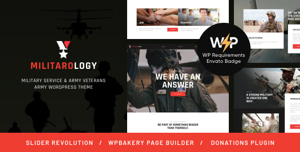 Militarology - Military Service & Army Veterans WordPress Theme