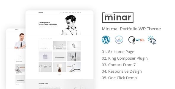 Minar - Minimal Portfolio WordPress Theme