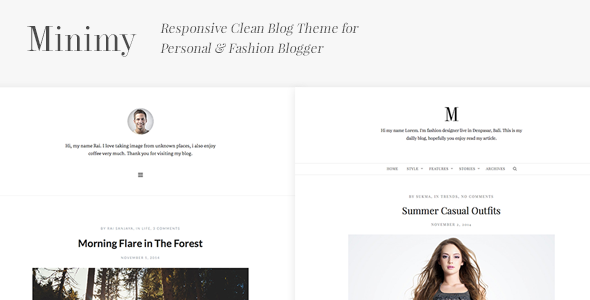 Minimy - Responsive Clean Personal & Fashion Blog Theme