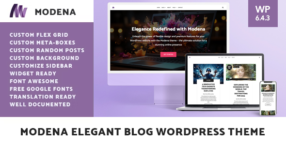 Modena Elegant Blog WordPress Theme