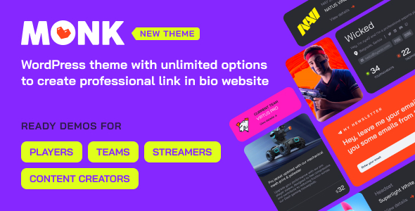 Monk - Multi-Purpose Esports WordPress Theme