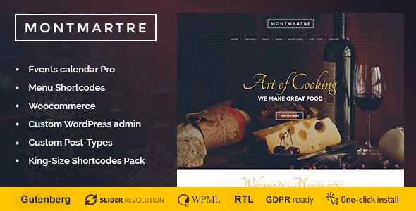 Montmartre - Cafe & Restaurant WordPress Theme