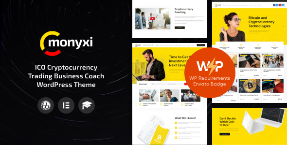 Monyxi | ICO Cryptocurrency Trading Business Coach WordPress Theme