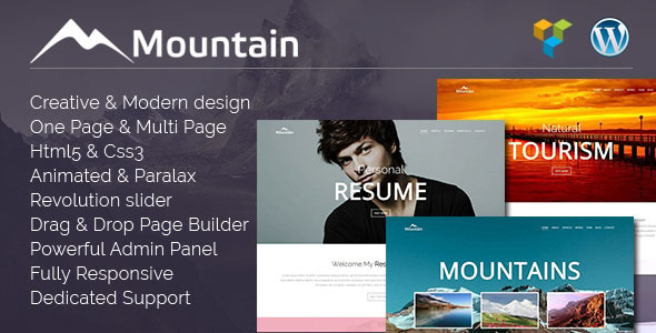 Mountain | Creative One Page WordPress Theme