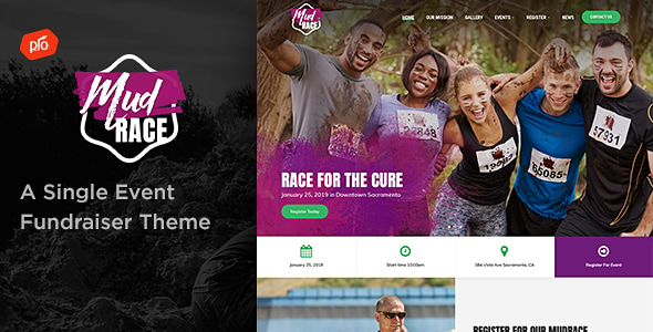 MudRace - A Single Event Fundraiser WordPress Theme