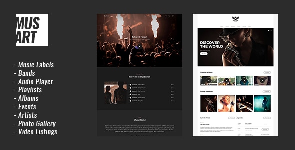 Musart - Music Label and Artists WordPress Theme