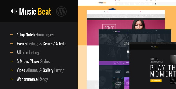 MusicBeat Music Bands Musicians & DJ's WordPress Theme