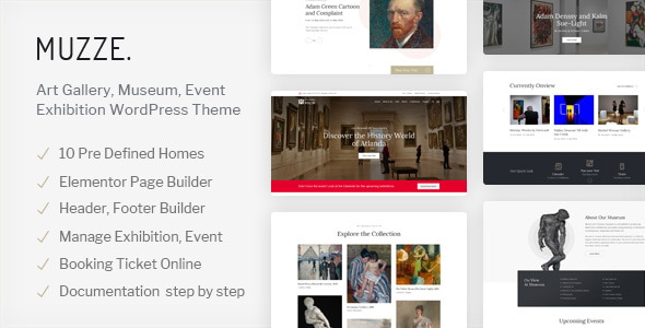 Muzze - Museum Art Gallery Exhibition WordPress Theme