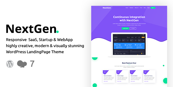 NextGen – Startup & WebApp WordPress Theme