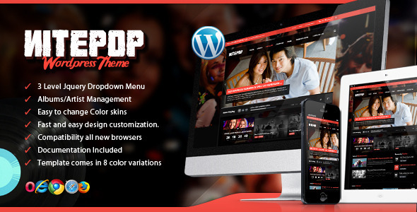 Nite Pop - Music Band/Artist WordPress Theme