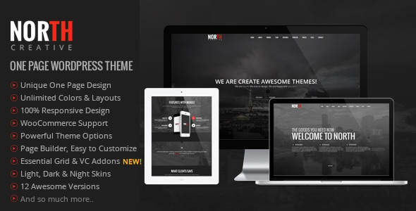 North - One Page Parallax WordPress Theme