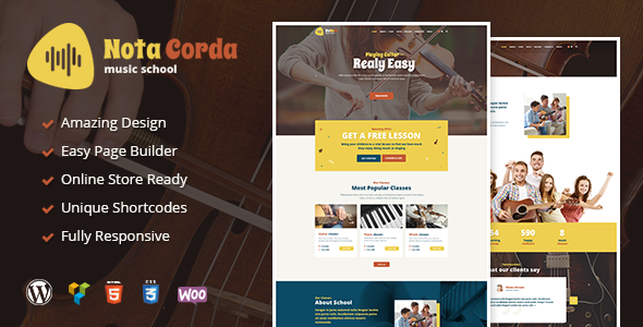 NotaCorda - Music School and Musicians WordPress Theme