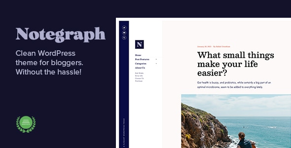 Notegraph - Distinctive, Typography-Based Blog WordPress Theme