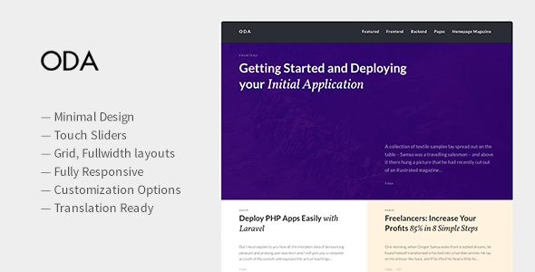 ODA — Really Minimal and Strong Wordpress Theme