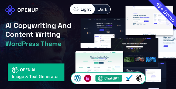 Openup - AI Content Writer &  AI Application WordPress Theme