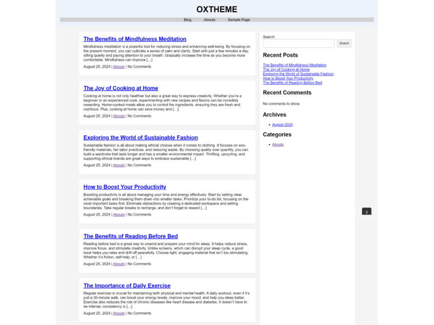 OXTheme WordPress Theme