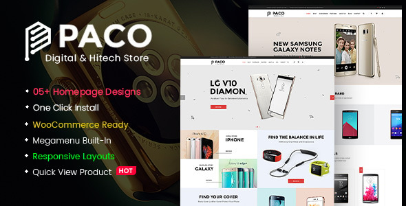 Paco - Responsive  Woocommerce WordPress Digital Theme