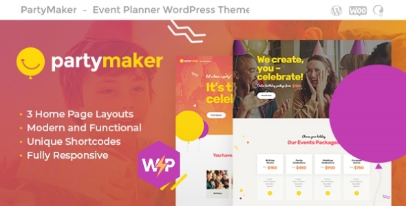 PartyMaker | Event Planner & Wedding Agency WordPress Theme