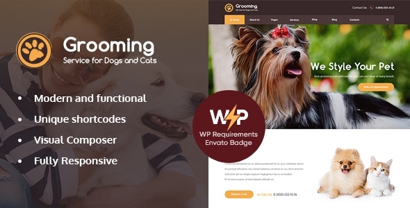 Pets Grooming - Veterinary + Shop Theme