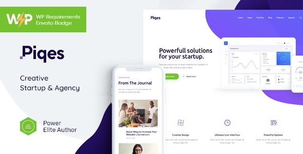 Piqes | Creative Startup & Agency WordPress Theme