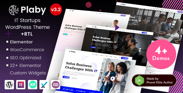 Plaby - IT Startup & Digital Services Agency Elementor WordPress Theme