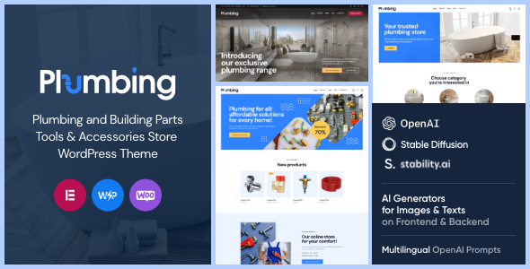 Plumbing Building - Tools & Store WooCommerce WordPress Theme