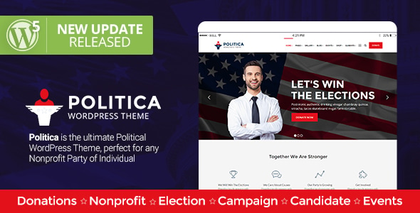 Politica - A Modern Political Party & Candidate WordPress Theme