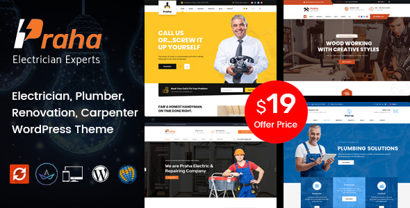 Praha - Electrician Experts WordPress Theme