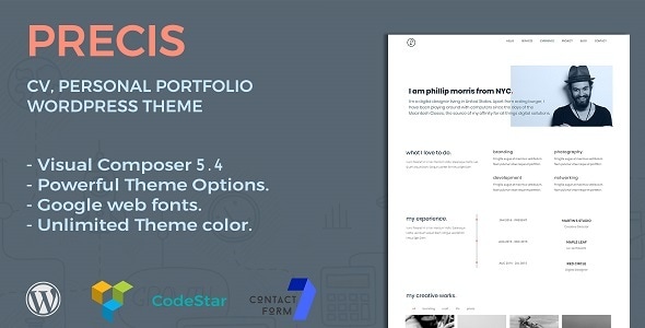 Precis | CV, Personal Portfolio WordPress Theme