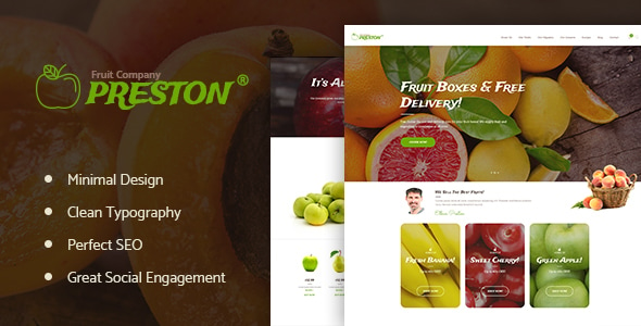 Preston | Fruit Company & Organic Farming WordPress Theme