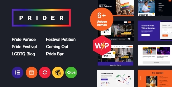 Prider | LGBT & Gay Rights Festival WordPress Theme + Bar