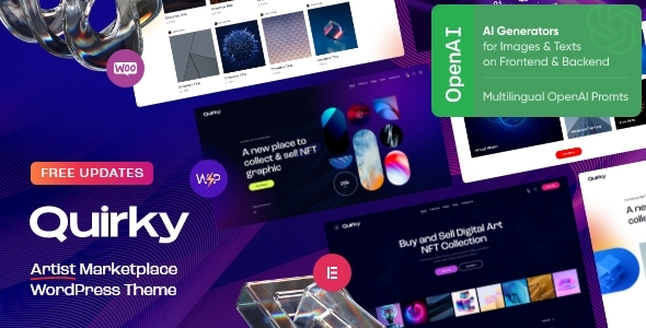 Quirky - NFT, Token & Artist Marketplace WordPress Theme