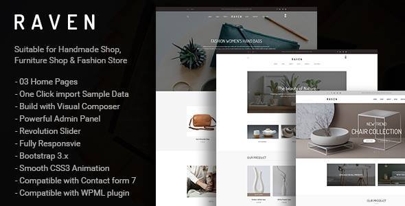 Raven - Responsive WooCommerce and Blog WordPress Theme