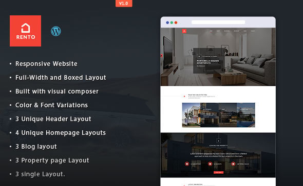 Real Estate WordPress Theme - Rento