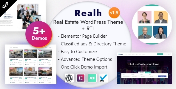 Realh - Real Estate Elementor WordPress Theme