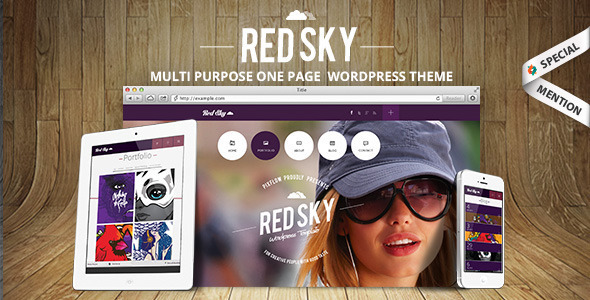 Red Sky - One Page Creative WordPress Theme