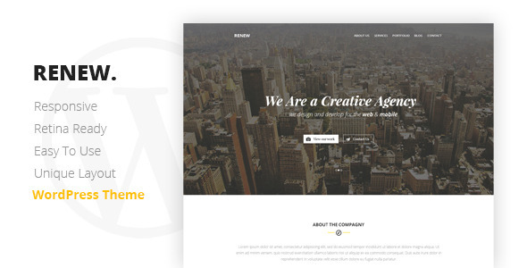 RENEW - Creative One Page WordPress Theme