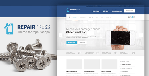 RepairPress -  WordPress Theme for Electronics, Mobile and Tech Repair Businesses