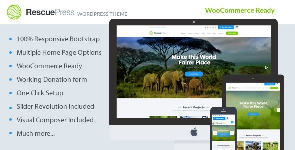 RescuePress - Environmental Protection, Charity & Non-Profit WordPress Theme