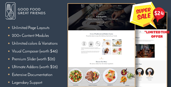 Restaurant WordPress Theme | Ratatouille