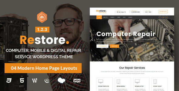 Restore - Computer, Mobile & Digital Repair Service WordPress Theme