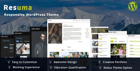 Resuma  - Portfolio Responsive WordPress Theme