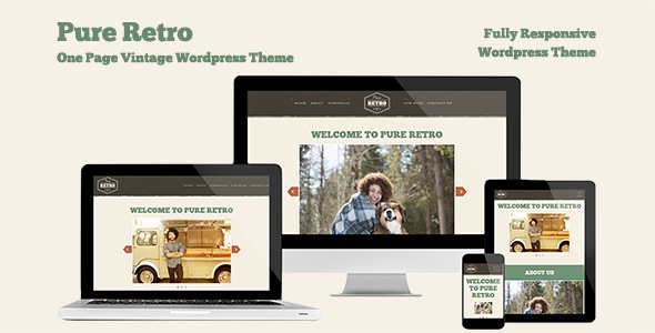 Retro Portfolio-  "Pure" - One Page Vintage WordPress Theme