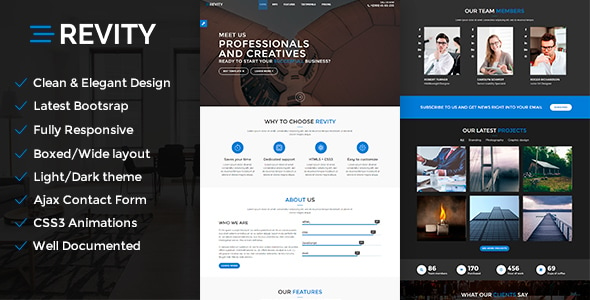 Revity - One Page Responsive WordPress Theme