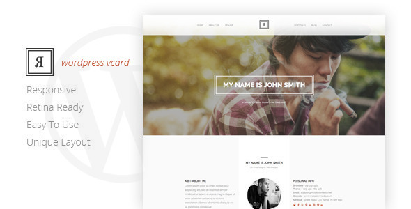 RIVAL One Page Vcard Wordpress Theme