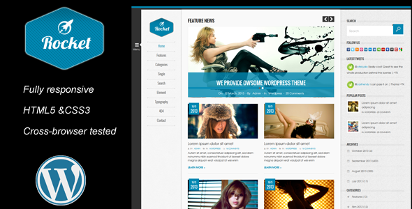 Rocket News is a Responsive Wordpress Magazine The